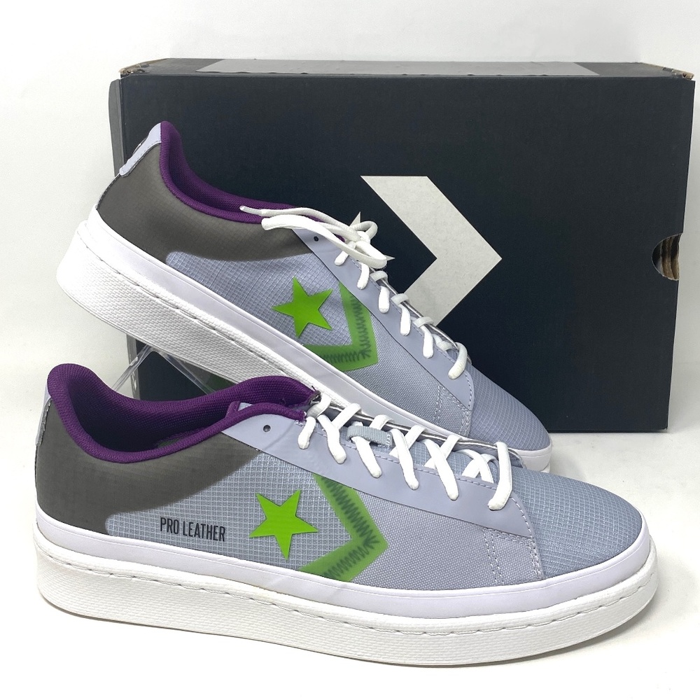 💖MEGA SALE💖Converse Pro Leather OX   Gravel Bold Wasabi Canvas Women  170758C - Picture 2 of 10